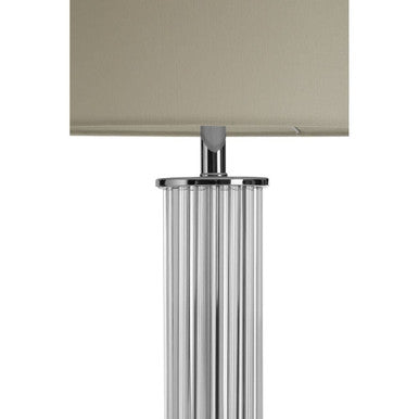 Orsina Westin Table Lamp – Fluted Glass & Chrome with Cream Shade