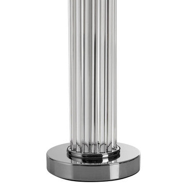 Orsina Westin Table Lamp – Fluted Glass & Chrome with Cream Shade