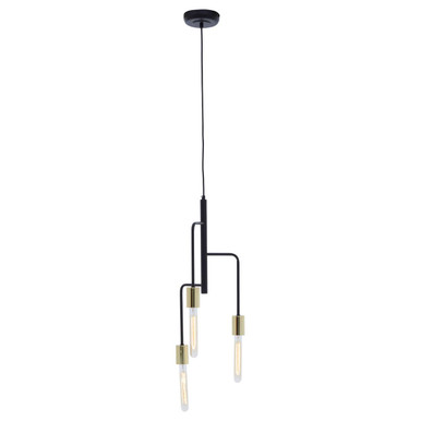 Orsina Lagona 3-Bulb Pendant Light | Matte Black and Gold Finish
