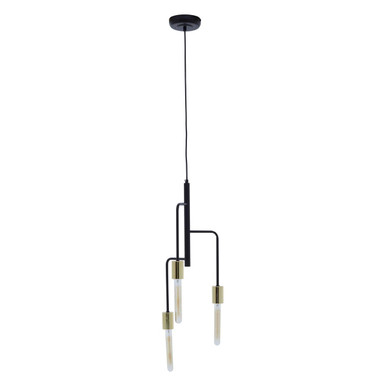 Orsina Lagona 3-Bulb Pendant Light | Matte Black and Gold Finish