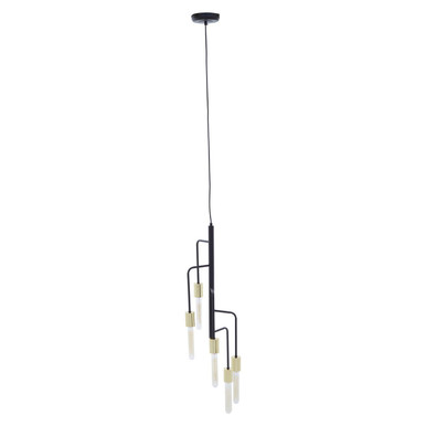 Orsina Lagona 5-Bulb Pendant Light – Modern Gold and Black Chandelier