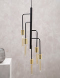 Orsina Lagona 5-Bulb Pendant Light – Modern Gold and Black Chandelier