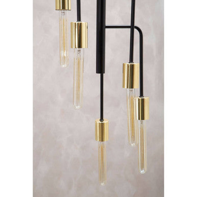 Orsina Lagona 5-Bulb Pendant Light – Modern Gold and Black Chandelier