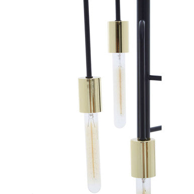 Orsina Lagona 5-Bulb Pendant Light – Modern Gold and Black Chandelier
