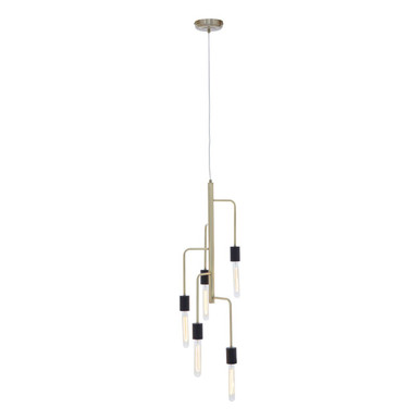 Orsina Lagona 5 Bulb Antique Brass Pendant Light | Modern Ceiling Lamp