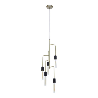Orsina Lagona 5 Bulb Antique Brass Pendant Light | Modern Ceiling Lamp