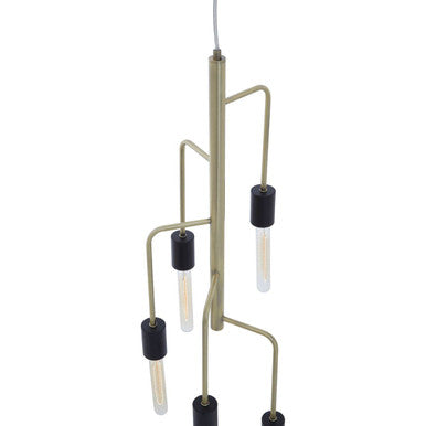 Orsina Lagona 5 Bulb Antique Brass Pendant Light | Modern Ceiling Lamp