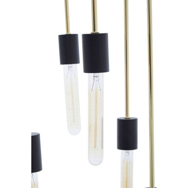 Orsina Lagona 6-Bulb Gold and Black Geometric Pendant Light