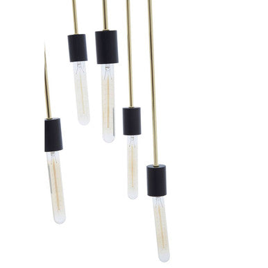 Orsina Lagona 6-Bulb Gold and Black Geometric Pendant Light