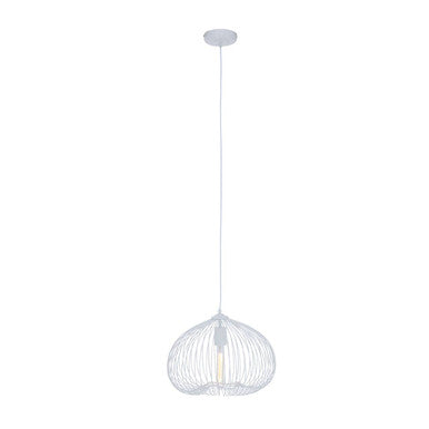 Orsina Lavis White Geometric Pendant Light – Modern 1-Bulb Fixture