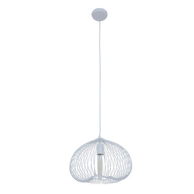 Orsina Lavis White Geometric Pendant Light – Modern 1-Bulb Fixture