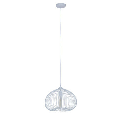 Orsina Lavis White Geometric Pendant Light – Modern 1-Bulb Fixture