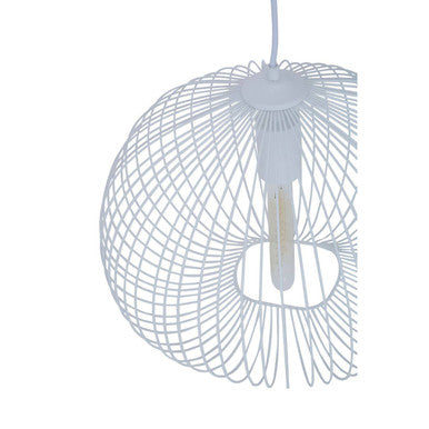 Orsina Lavis White Geometric Pendant Light – Modern 1-Bulb Fixture