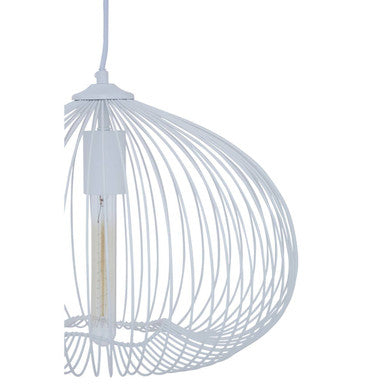 Orsina Lavis White Geometric Pendant Light – Modern 1-Bulb Fixture