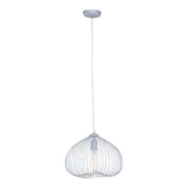 Orsina Lavis Silver Pendant Light – Modern Geometric 1-Bulb Fixture