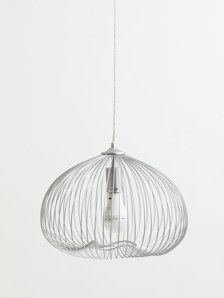 Orsina Lavis Silver Pendant Light – Modern Geometric 1-Bulb Fixture