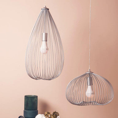 Orsina Lavis Teardrop Silver Pendant Light – Modern Sculptural Lamp