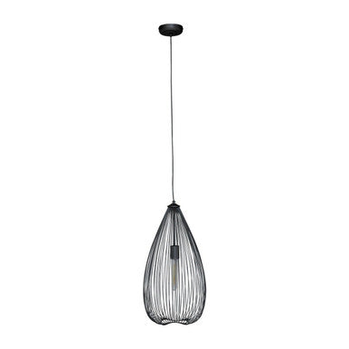 Orsina Lavis Teardrop Pendant Light – Modern Black Wirework Lamp