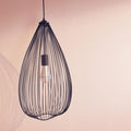 Orsina Lavis Teardrop Pendant Light – Modern Black Wirework Lamp