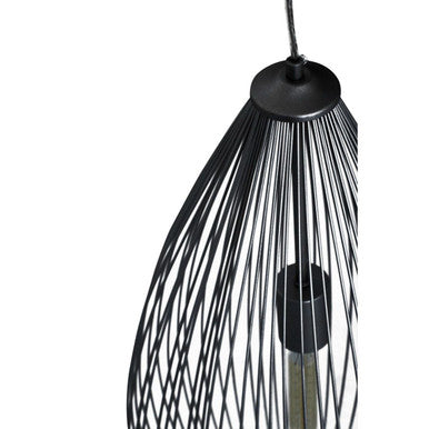 Orsina Lavis Teardrop Pendant Light – Modern Black Wirework Lamp