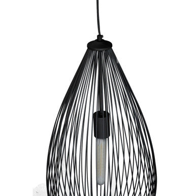 Orsina Lavis Teardrop Pendant Light – Modern Black Wirework Lamp