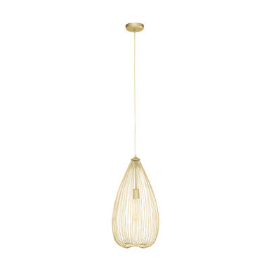 Orsina Lavis Gold Iron Pendant Light – Modern Cage Statement Lamp