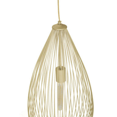 Orsina Lavis Gold Iron Pendant Light – Modern Cage Statement Lamp