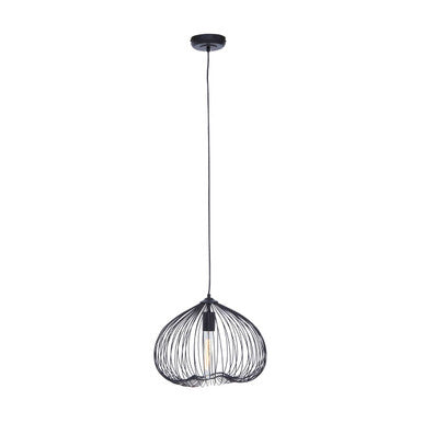 Orsina Lavis Black Pendant Light – Geometric Wire Architectural Design