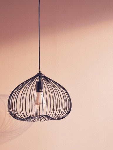 Orsina Lavis Black Pendant Light – Geometric Wire Architectural Design