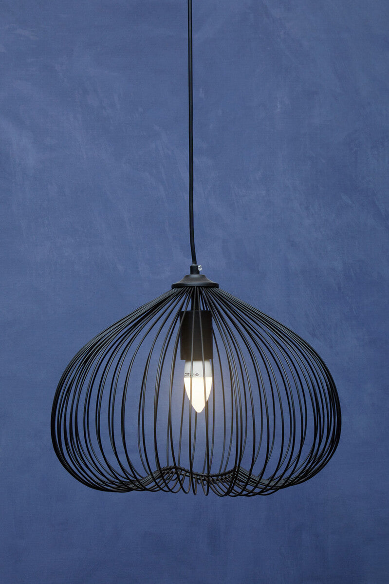 Orsina Lavis Black Pendant Light – Geometric Wire Architectural Design