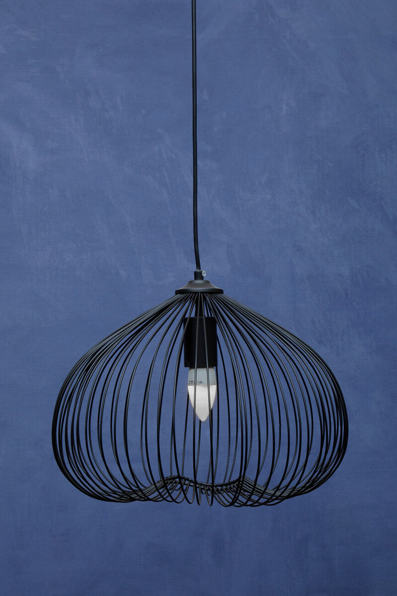 Orsina Lavis Black Pendant Light – Geometric Wire Architectural Design