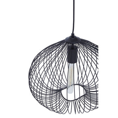 Orsina Lavis Black Pendant Light – Geometric Wire Architectural Design