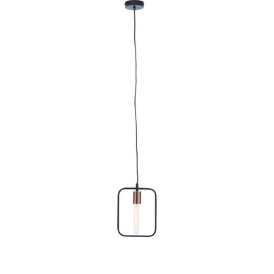 Orsina Lavis Pendant Light – Black and Copper Geometric Wireframe