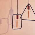 Orsina Lavis Pendant Light – Black and Copper Geometric Wireframe