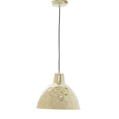 Orsina Leni Gold Hammered Metal Dome Pendant Light – 35cm Diameter