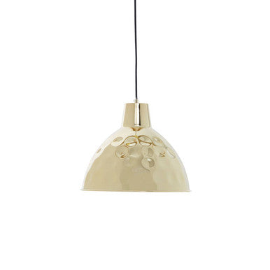Orsina Leni Gold Hammered Metal Dome Pendant Light – 35cm Diameter