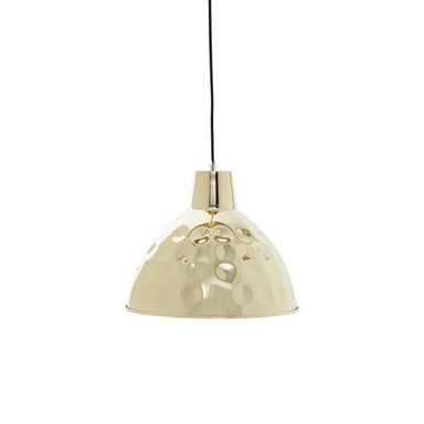 Orsina Leni Gold Hammered Metal Dome Pendant Light – 35cm Diameter