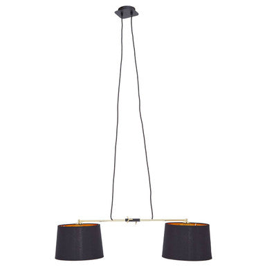 Orsina Leni 2-Light Pendant – Matte Black & Gold Kitchen Island Light