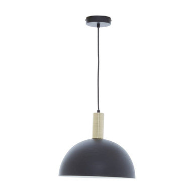Orsina Leni Black and White Pendant Light – Modern Dome Task Lighting