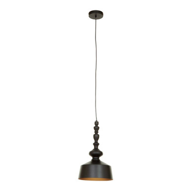Orsina Leni Black Matte Iron Pendant Light – Modern Dome Lighting