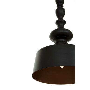 Orsina Leni Black Matte Iron Pendant Light – Modern Dome Lighting