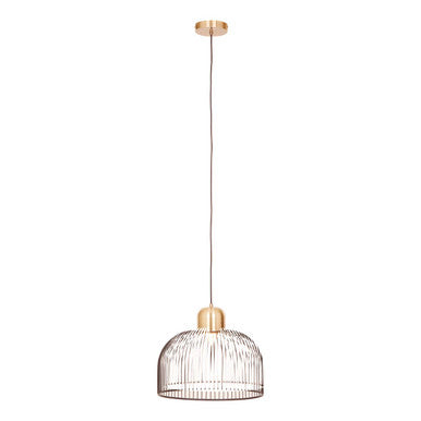 Orsina Lenno Black and Antique Brass Cage Pendant Light – Industrial