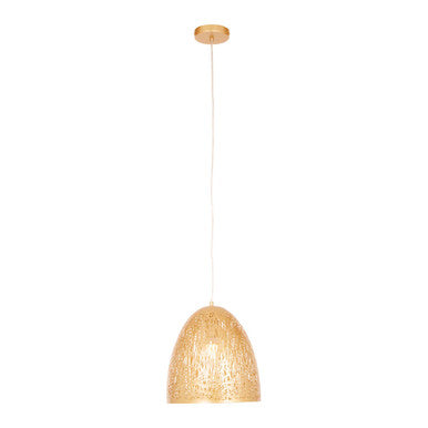 Orsina Lenno Small Gold Pendant Light – Modern Bell Cutout Ceiling Lamp