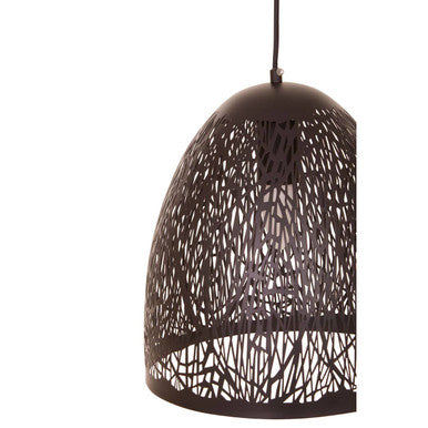 Orsina Lenno Small Black Pendant Light – Modern Bell Cutout Design