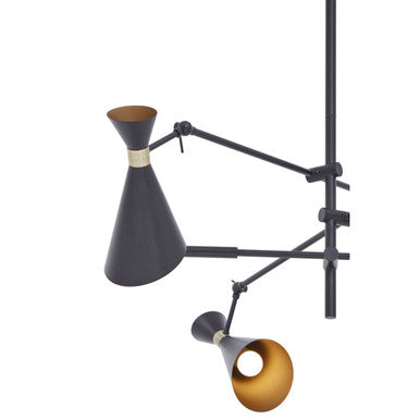 Orsina Linox 3-Shade Black and Gold Pendant Light – Modern Chandelier