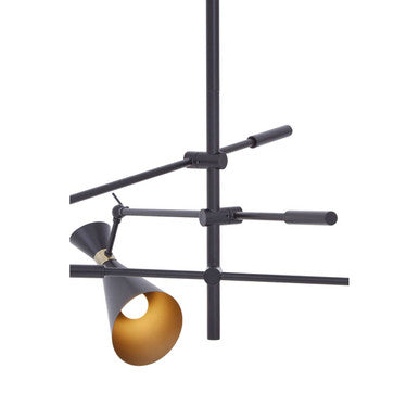 Orsina Linox 3-Shade Black and Gold Pendant Light – Modern Chandelier