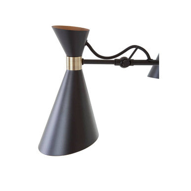 Orsina Linox 3-Light Black and Gold Bent Arm Pendant Light