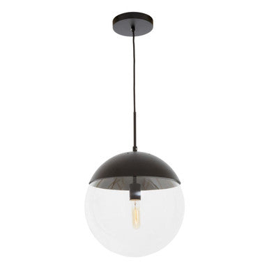 Orsina Revive Black Pendant Light – Modern Clear Glass Globe Sphere