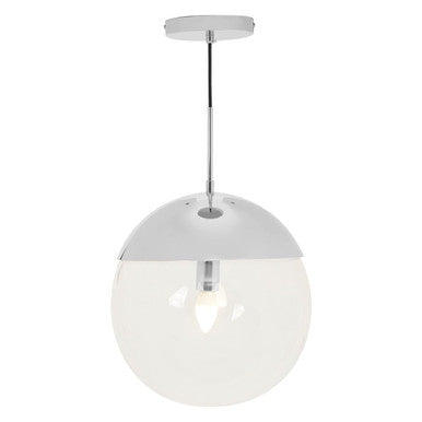 Orsina Revive Chrome Pendant Light – Modern Clear Glass Globe Lighting