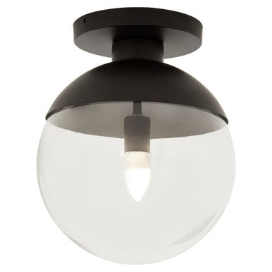 Orsina Revive Black Metal Ceiling Light with Clear Glass Shade